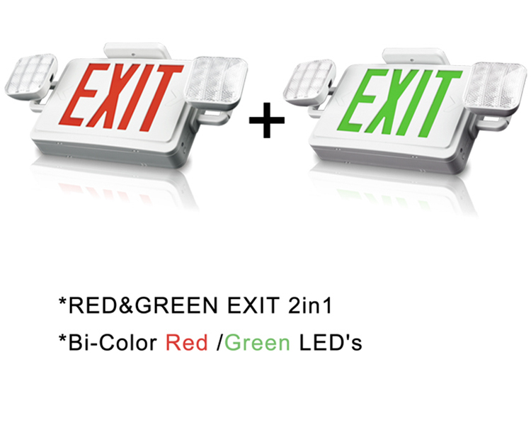 JLEC2BCW-Bi-Color LED kombinált vészkijárat LED fejekkel